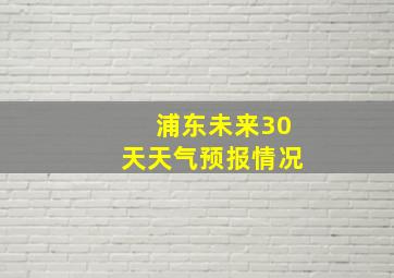 浦东未来30天天气预报情况