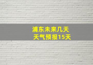 浦东未来几天天气预报15天