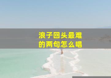 浪子回头最难的两句怎么唱