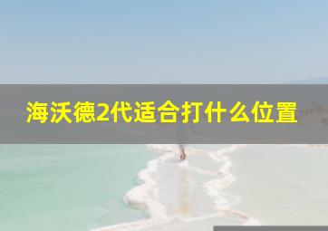 海沃德2代适合打什么位置