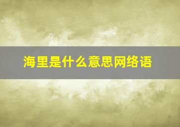 海里是什么意思网络语