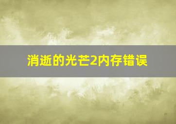 消逝的光芒2内存错误