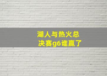 湖人与热火总决赛g6谁赢了