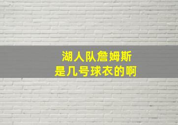 湖人队詹姆斯是几号球衣的啊