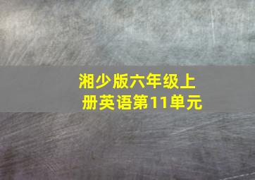 湘少版六年级上册英语第11单元