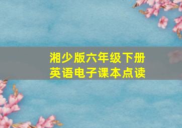 湘少版六年级下册英语电子课本点读