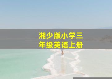 湘少版小学三年级英语上册