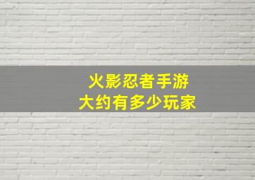 火影忍者手游大约有多少玩家