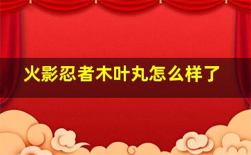 火影忍者木叶丸怎么样了