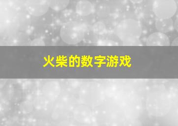 火柴的数字游戏