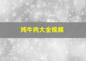 炖牛肉大全视频