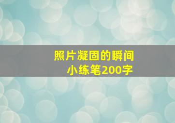 照片凝固的瞬间小练笔200字