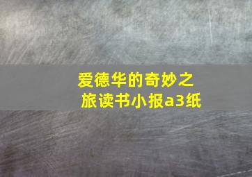 爱德华的奇妙之旅读书小报a3纸