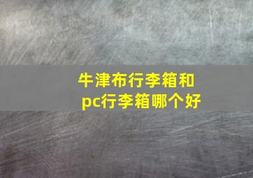 牛津布行李箱和pc行李箱哪个好