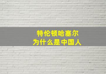 特伦顿哈塞尔为什么是中国人