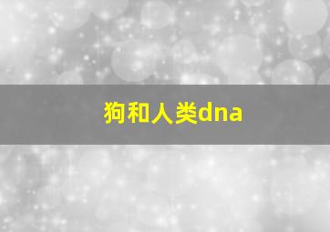 狗和人类dna