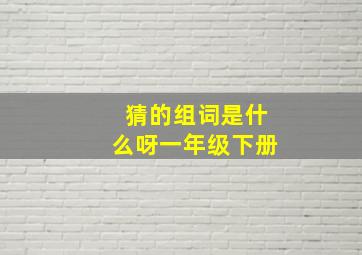 猜的组词是什么呀一年级下册