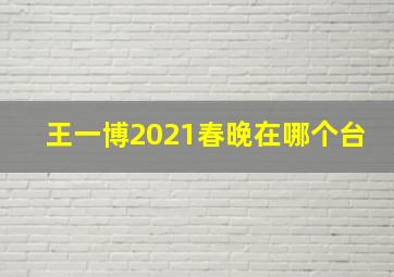 王一博2021春晚在哪个台