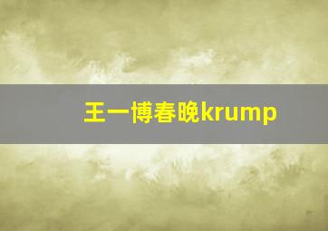 王一博春晚krump