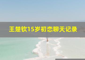 王楚钦15岁初恋聊天记录