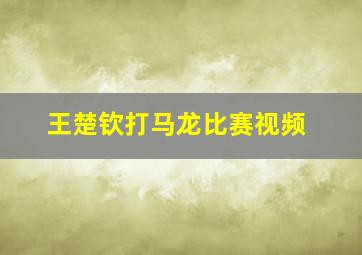 王楚钦打马龙比赛视频