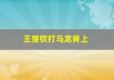 王楚钦打马龙背上