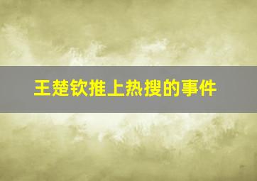 王楚钦推上热搜的事件