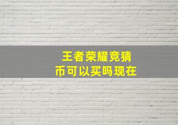 王者荣耀竞猜币可以买吗现在