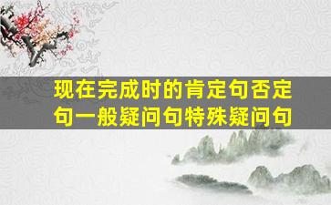 现在完成时的肯定句否定句一般疑问句特殊疑问句