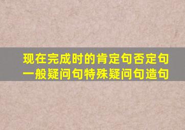 现在完成时的肯定句否定句一般疑问句特殊疑问句造句