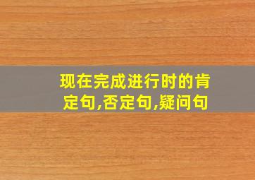 现在完成进行时的肯定句,否定句,疑问句