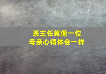 班主任就像一位母亲心得体会一样