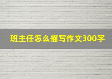 班主任怎么描写作文300字