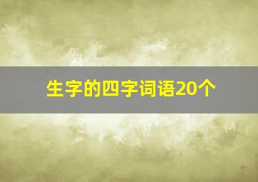 生字的四字词语20个