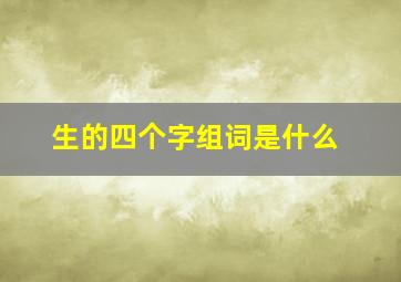 生的四个字组词是什么