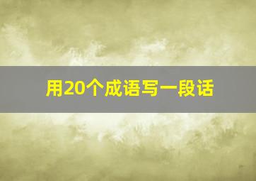 用20个成语写一段话