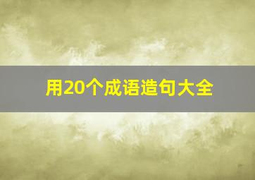 用20个成语造句大全