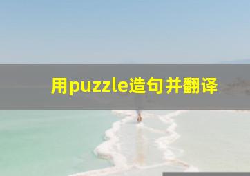 用puzzle造句并翻译