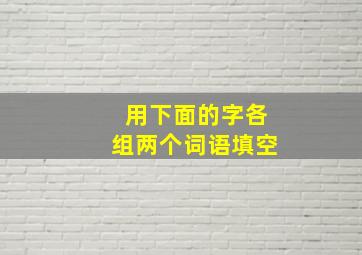 用下面的字各组两个词语填空