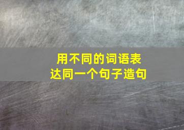 用不同的词语表达同一个句子造句