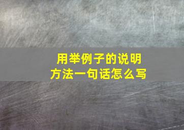 用举例子的说明方法一句话怎么写