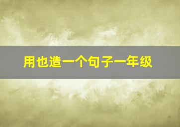 用也造一个句子一年级