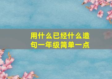 用什么已经什么造句一年级简单一点