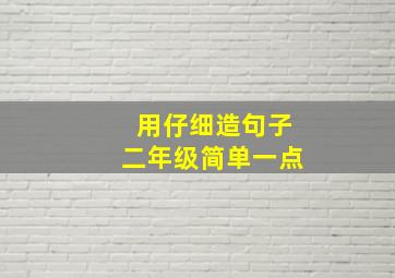 用仔细造句子二年级简单一点