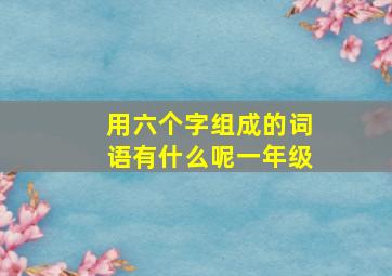 用六个字组成的词语有什么呢一年级