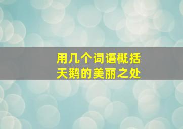 用几个词语概括天鹅的美丽之处