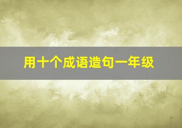 用十个成语造句一年级