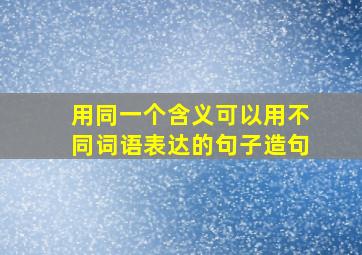 用同一个含义可以用不同词语表达的句子造句