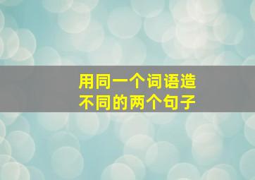 用同一个词语造不同的两个句子