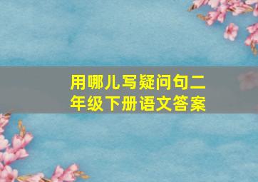 用哪儿写疑问句二年级下册语文答案